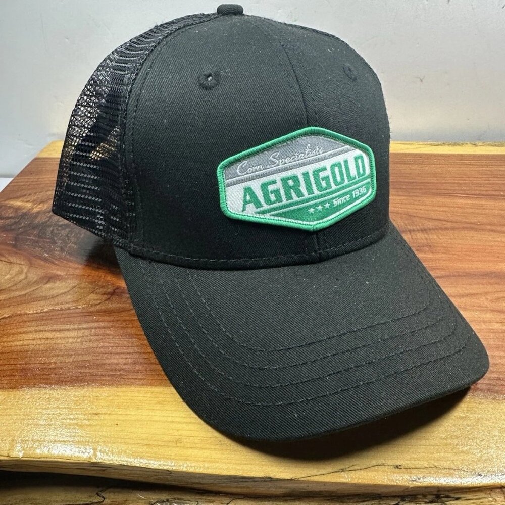 Agrigold Farm Seed Agriculture Hat Cap Green Adult Used Strapback b311D